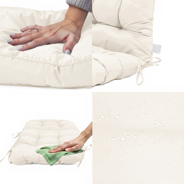 Coussin chaise dossier haut Blanc Cassé : assise moelleuse, nettoyage facile et tissu déperlant