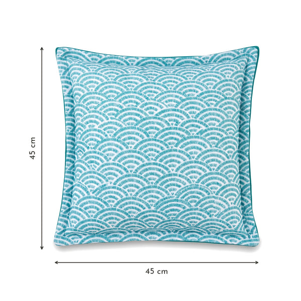 Cojín decorativo 45x45 motivo Abanicos Verdes – medidas 45 x 45 cm