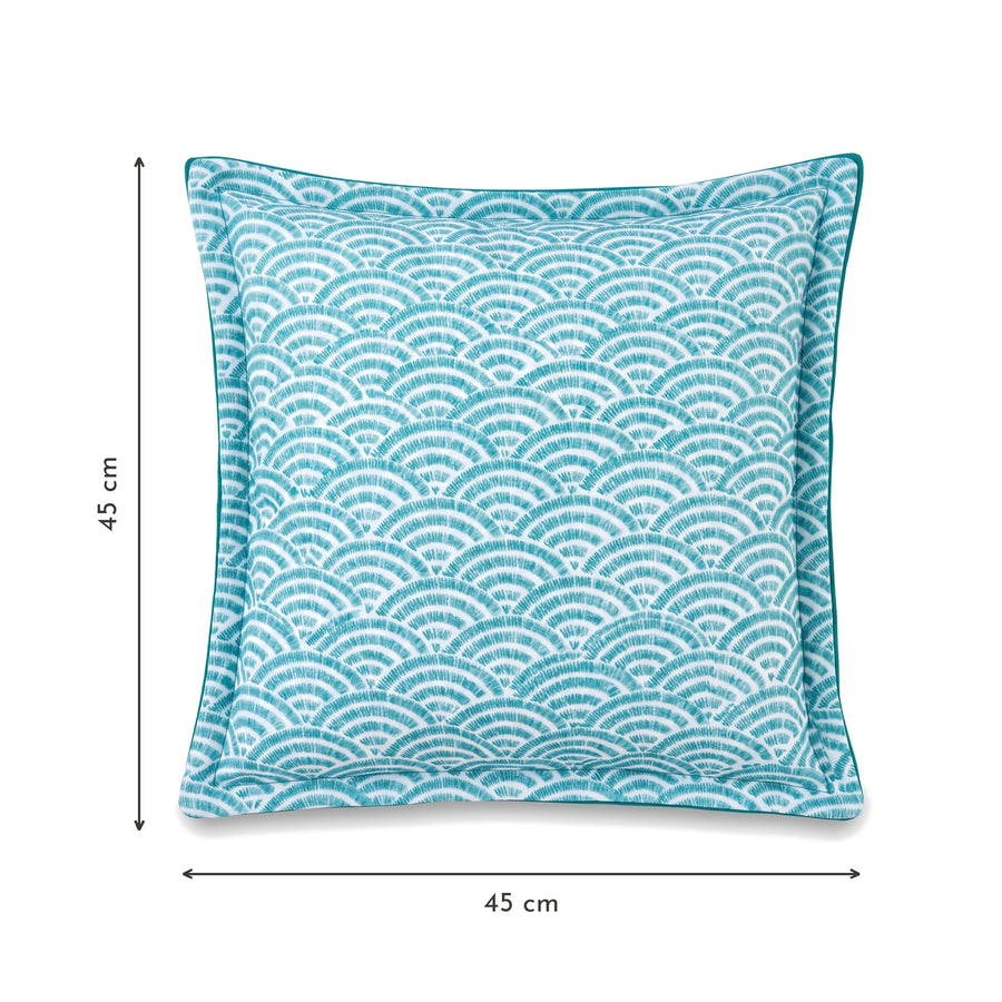 Cojín decorativo 45x45 motivo Abanicos Verdes – medidas 45 x 45 cm