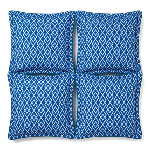 Lot de 4 coussins déco 45x45 motif Géométrique Vert