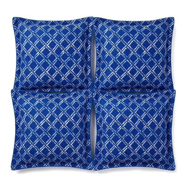Lote de 4 cojines decorativos 45x45 motivo Náutico Azul