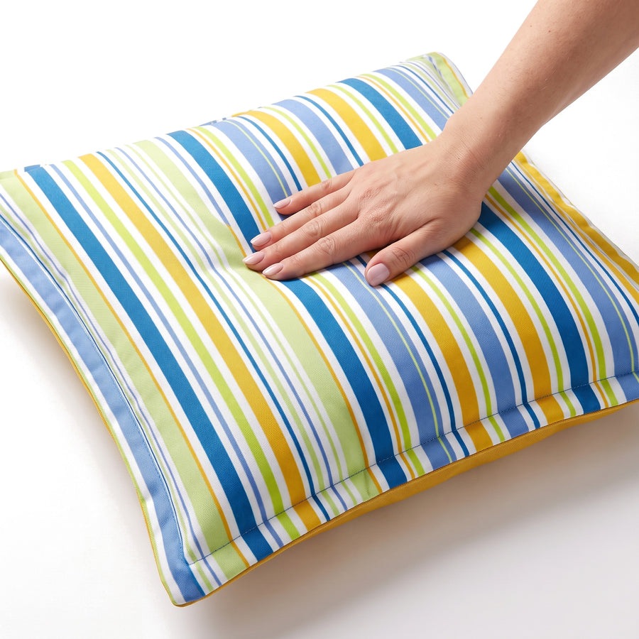 Cojín decorativo 45x45 motivo Rayas Solares – relleno mullido de fibra de poliéster