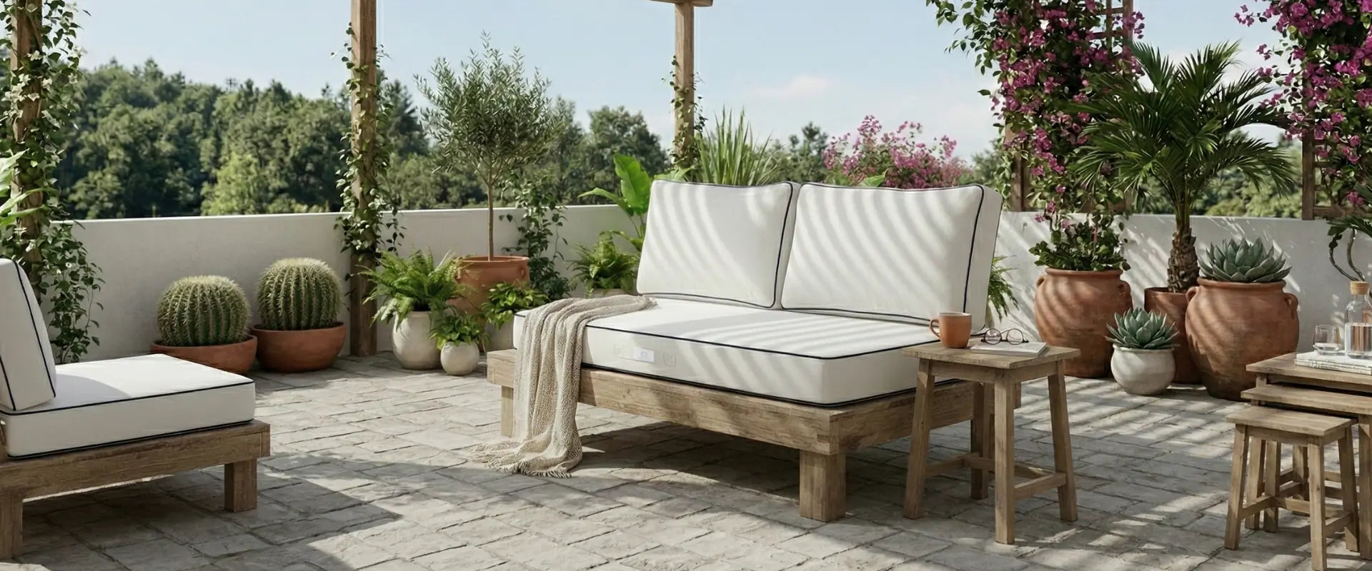 coussins pour salon extérieur