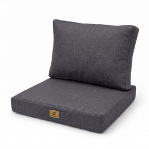 Ensemble Coussins Fauteuil 60x60 Gris Chiné - Effet Lin & Déhoussable (Assise + Dossier)