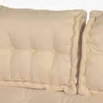 Kit de coussins Deco Arts palette Europe 120x80 cm beige clair avec assise épaisse 20 cm et deux dossiers pour fauteuils et canapés.