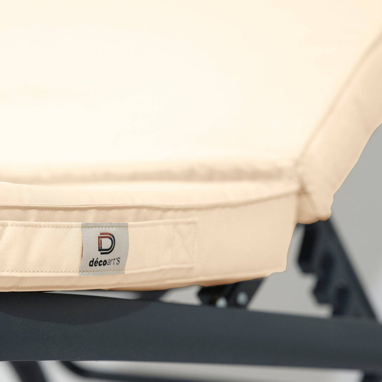 Coussin Bain de Soleil - Matelas pour Transat Dehoussable- 185x60x5cm - Beige - Deco-arts.fr