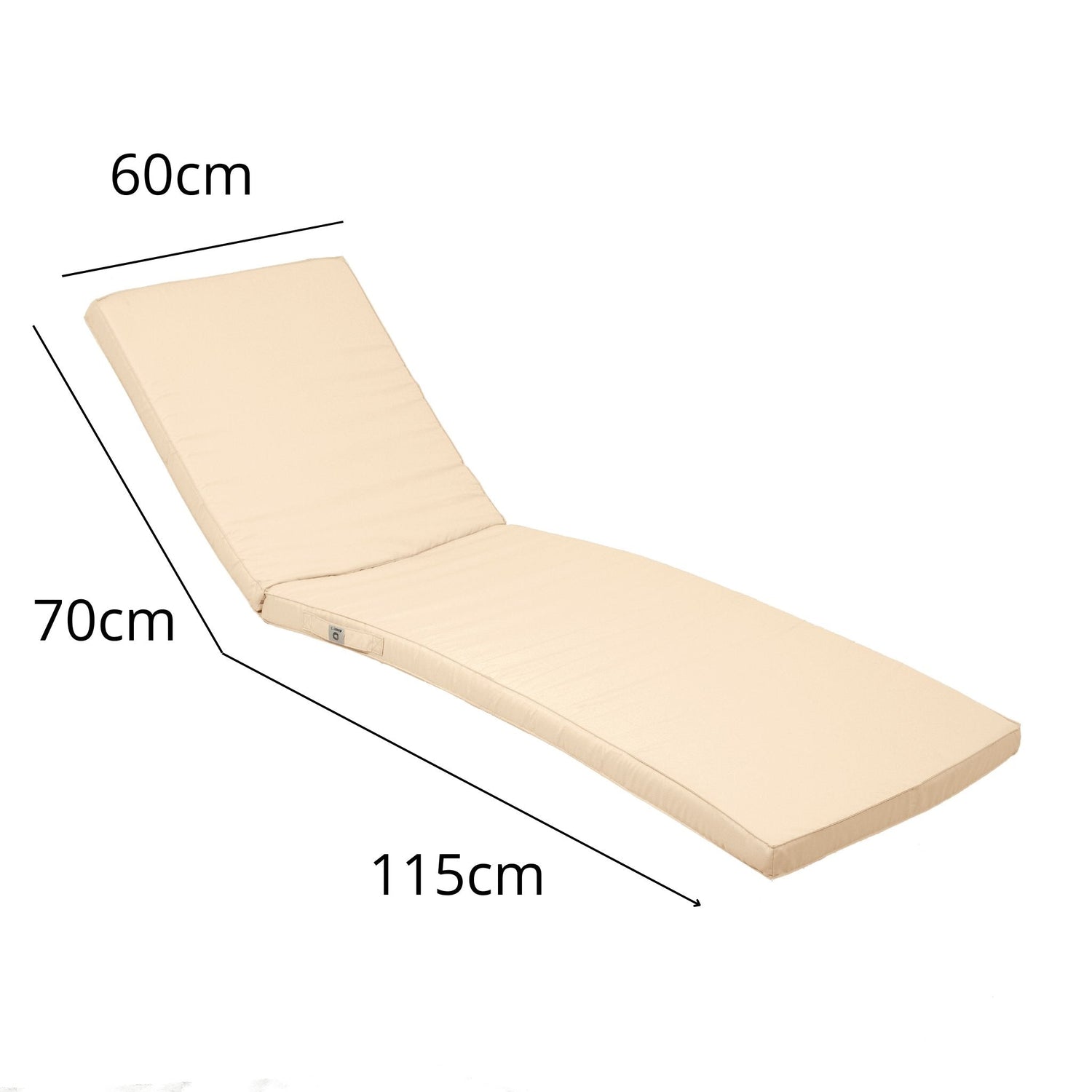 Coussin Bain de Soleil - Matelas pour Transat Dehoussable- 185x60x5cm - Beige - Deco-arts.fr