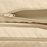 Matelas bain de soleil beige 185x60cm pour transat, déhoussable et imperméable, confortable et pratique pour l'extérieur.