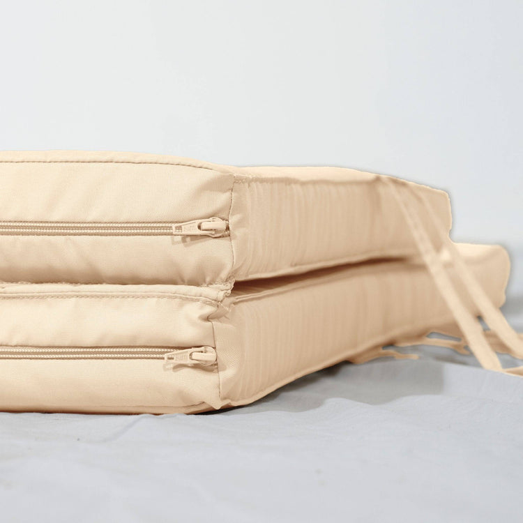 Coussin Bain de Soleil - Matelas pour Transat Dehoussable- 185x60x5cm - Beige - Deco-arts.fr