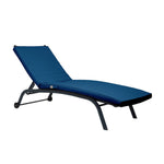Matelas bain de soleil 185x60 cm Deco-arts.fr, bleu pétrole, déhoussable et imperméable pour transat.