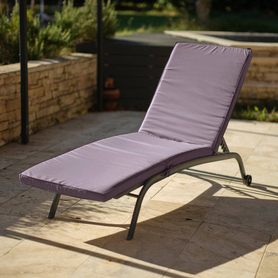 Coussin Bain de Soleil - Matelas pour Transat Dehoussable- 185x60x5cm - Gris carbone - Deco-arts.fr