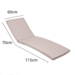 Matelas Bain de Soleil gris galet pour transat, déhoussable et imperméable, dimensions 185x60 cm, conçu par Deco-arts.fr.