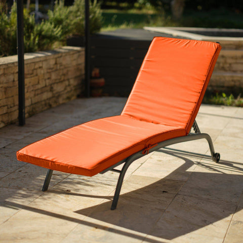 Cojín para tumbona - Funda desenfundable para tumbona - 185x60x5cm - Naranja