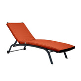 Coussin Bain de Soleil Terracotta  - Matelas pour Transat Déhoussable - 185x60x5cm - Deco-arts.fr