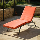 Coussin Bain de Soleil Terracotta  - Matelas pour Transat Déhoussable - 185x60x5cm - Deco-arts.fr