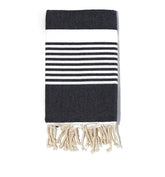 Fouta en coton arthur 100x200cm bleu marine - Deco-arts.fr