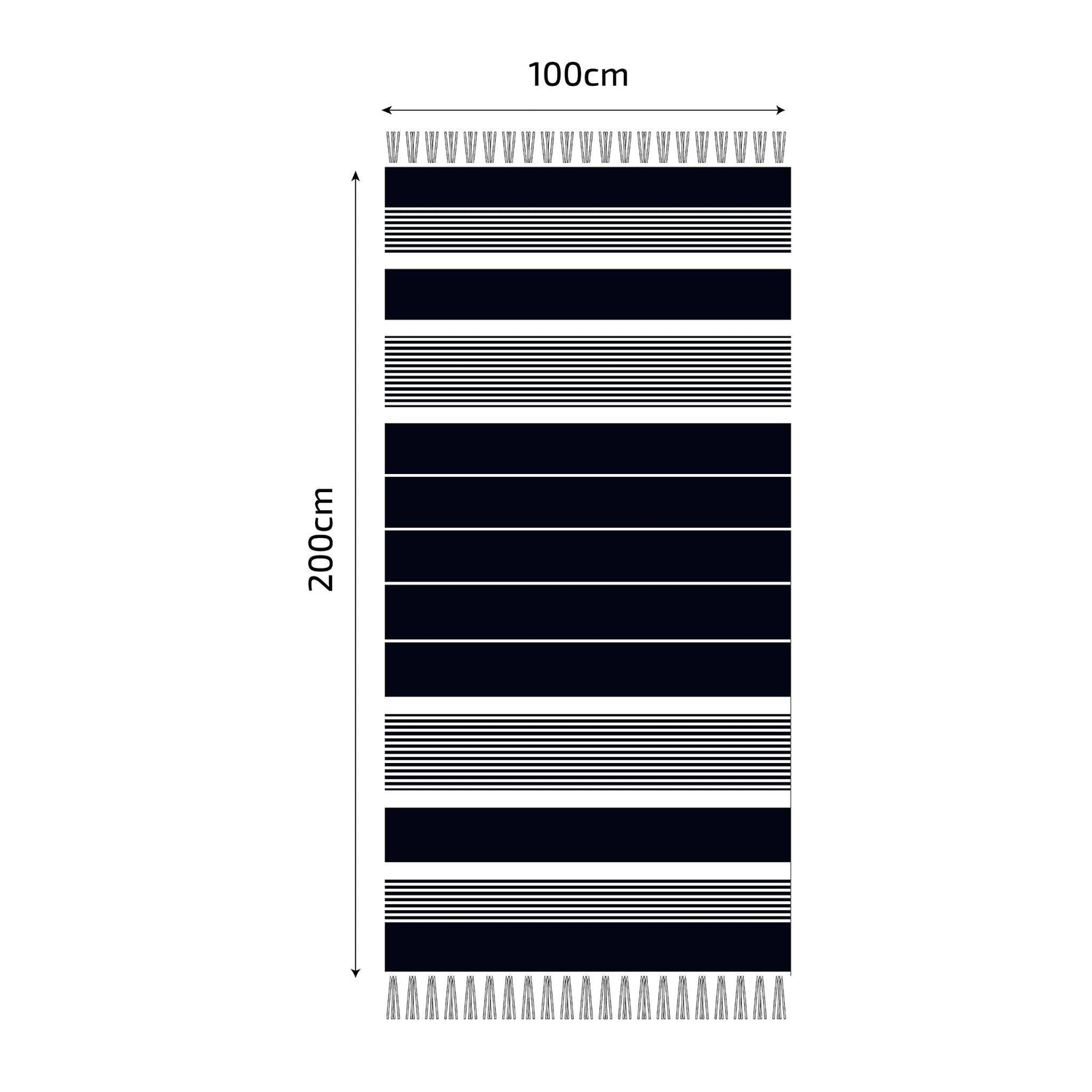 Fouta en coton arthur 100x200cm bleu marine - Deco-arts.fr