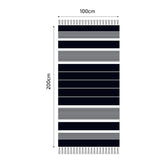 Fouta en coton arthur 100x200cm bleu marine - Deco-arts.fr