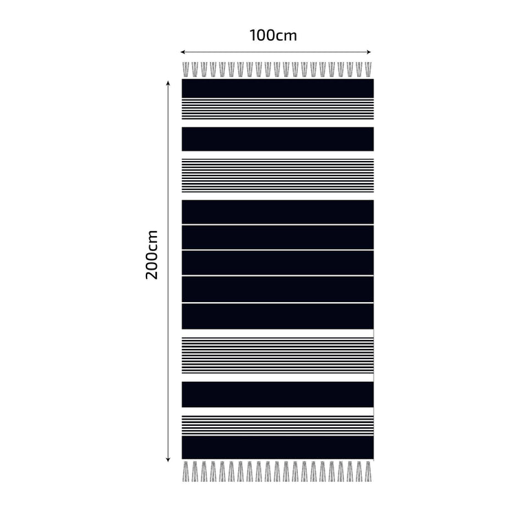 Fouta en coton arthur 100x200cm bleu marine - Deco-arts.fr