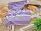 Fouta en coton arthur 100x200cm violet - Deco-arts.fr