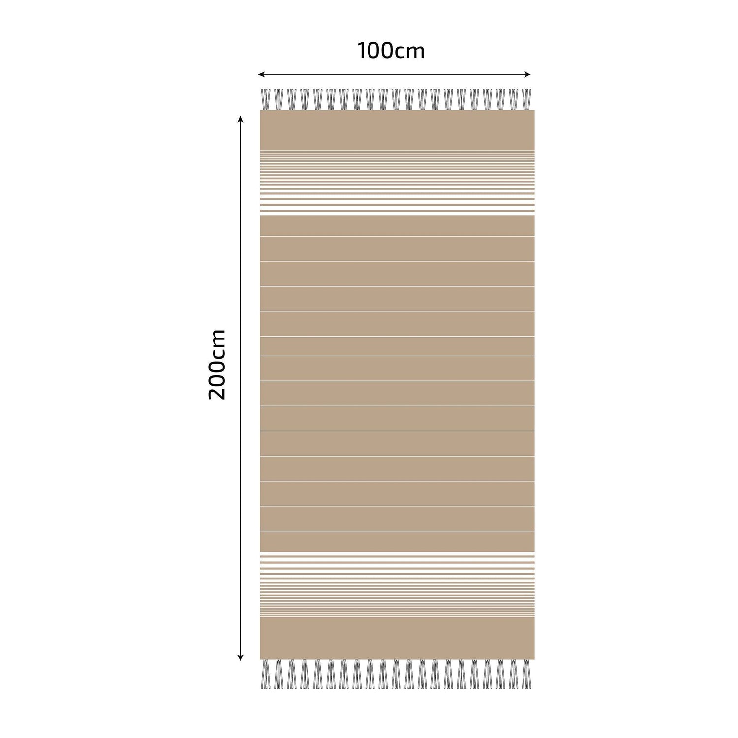 Fouta en coton miami 100x200cm beige - Deco-arts.fr