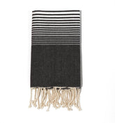 Fouta en coton miami 100x200cm bleu marine - Deco-arts.fr