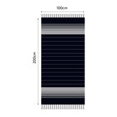 Fouta en coton miami 100x200cm bleu marine - Deco-arts.fr