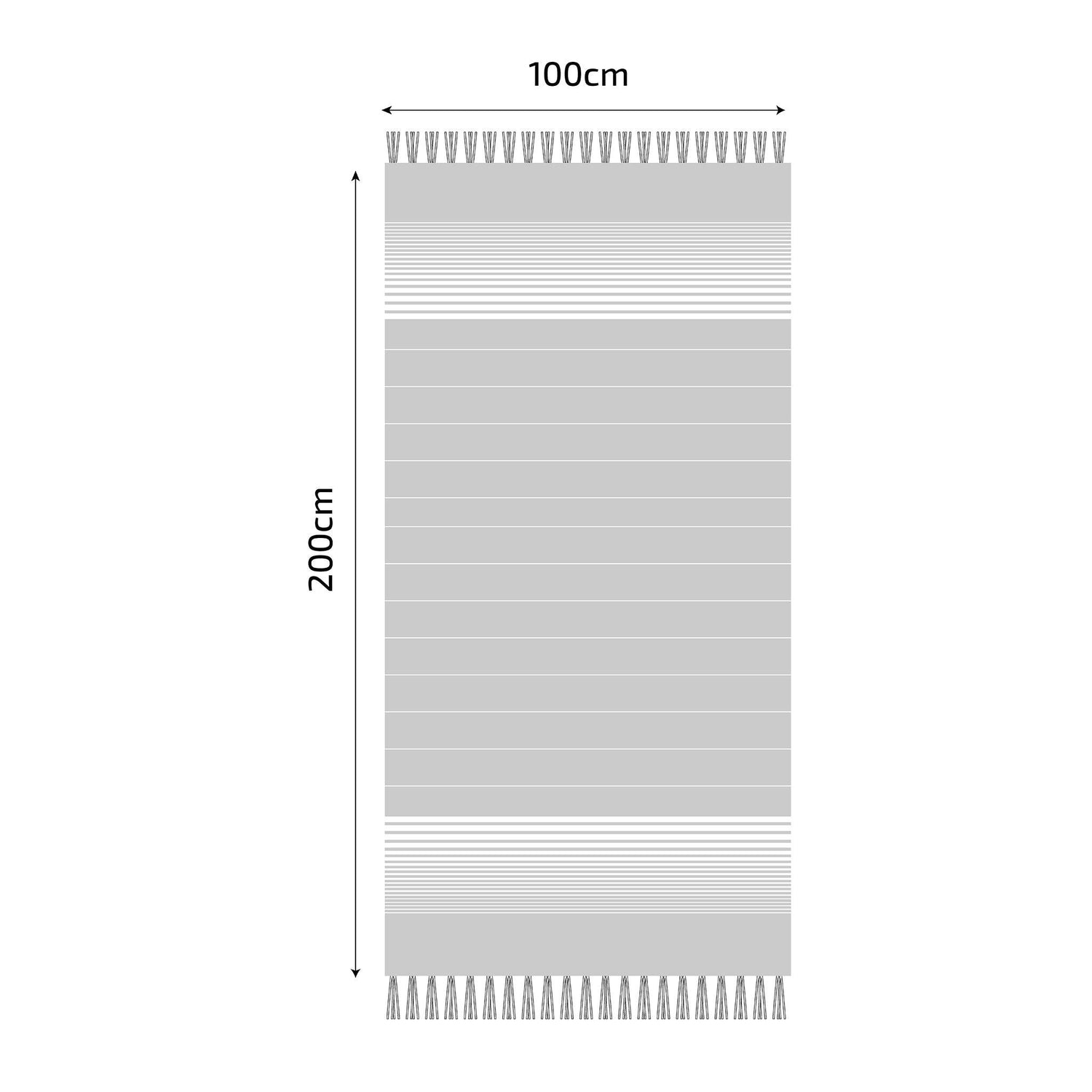 Fouta en coton miami 100x200cm gris argent - Deco-arts.fr