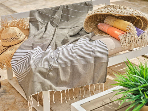 Fouta de algodón Miami 100x200cm gris oscuro