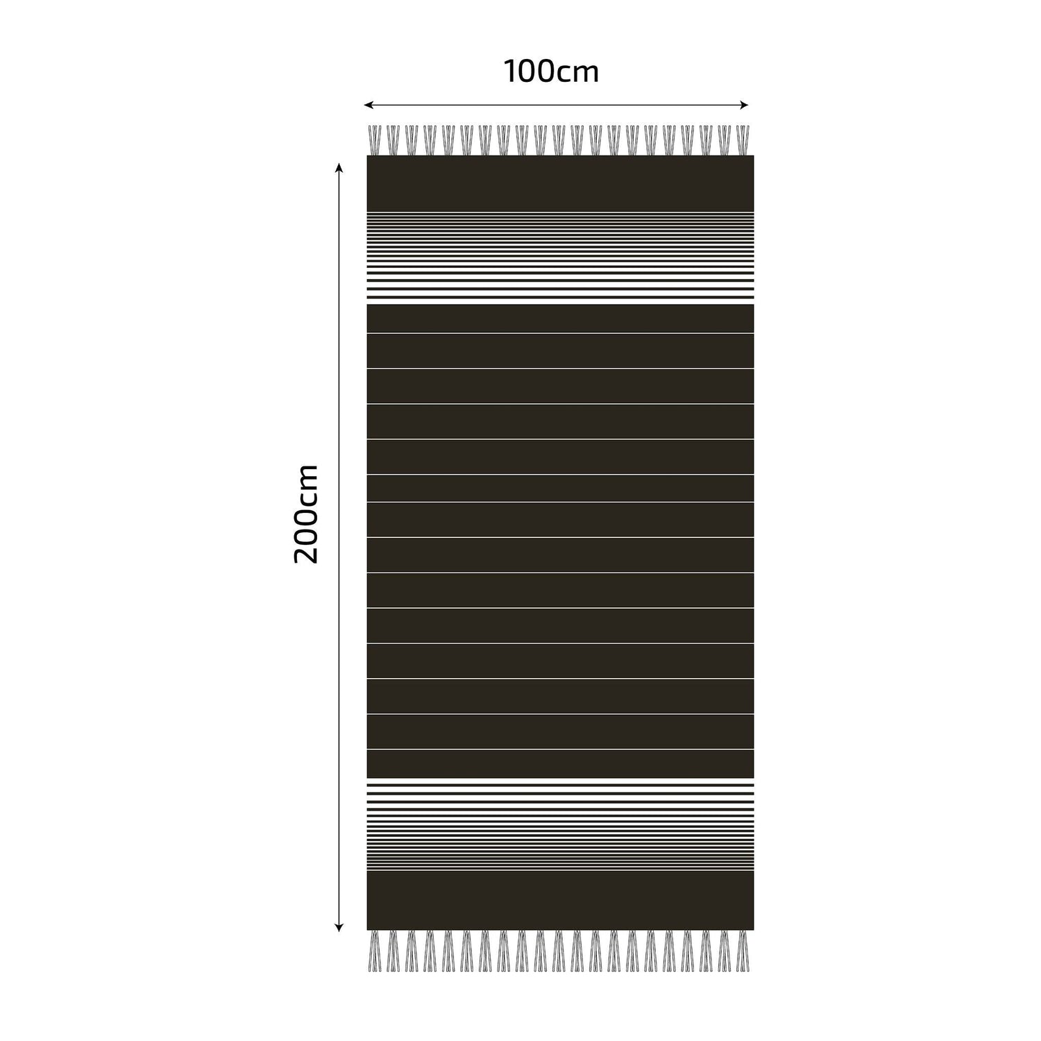 Fouta en coton miami 100x200cm gris foncé - Deco-arts.fr