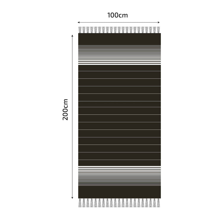 Fouta en coton miami 100x200cm gris foncé - Deco-arts.fr