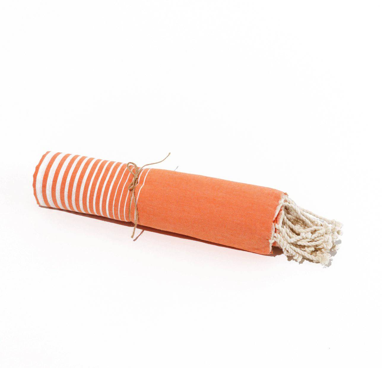 Fouta en coton miami 100x200cm orange - Deco-arts.fr