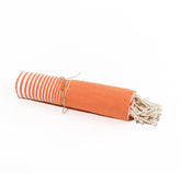 Fouta en coton miami 100x200cm orange - Deco-arts.fr