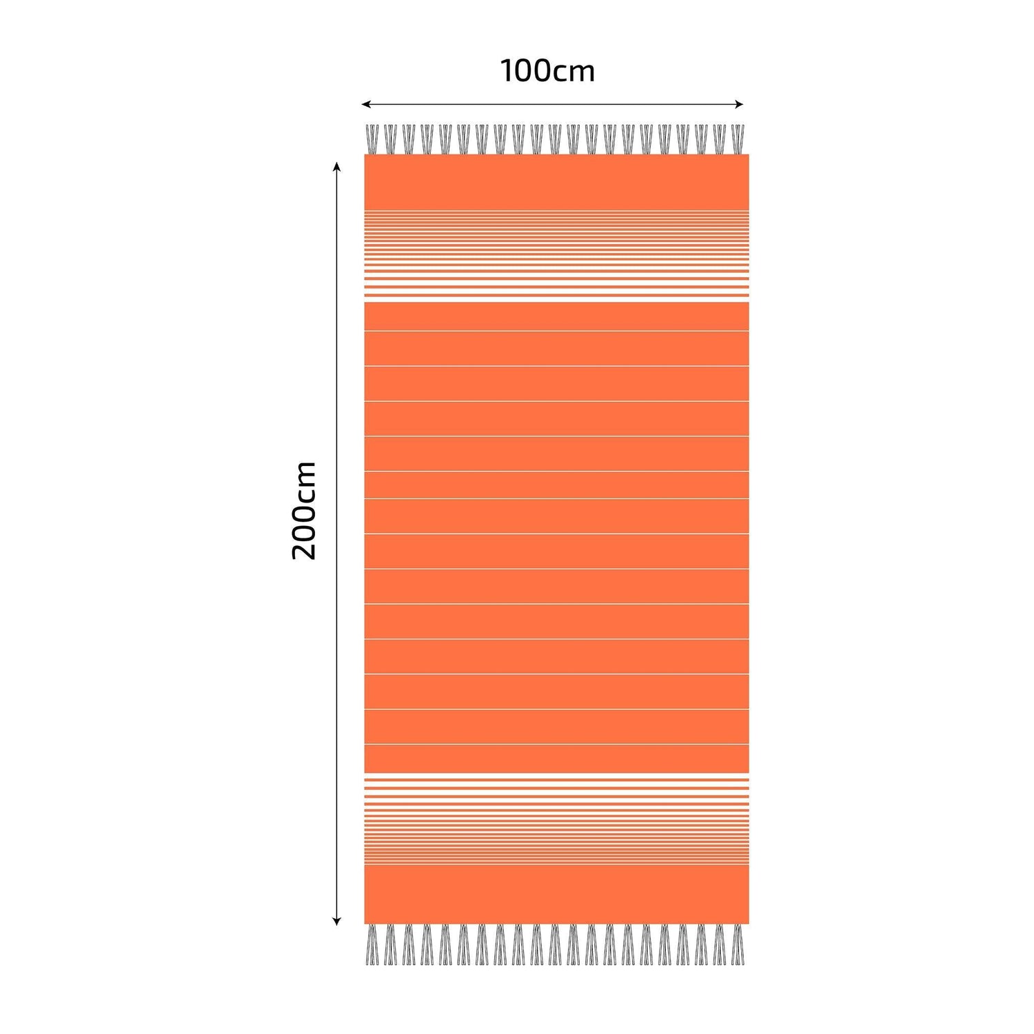 Fouta en coton miami 100x200cm orange - Deco-arts.fr