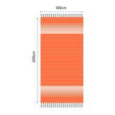 Fouta en coton miami 100x200cm orange - Deco-arts.fr