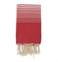 Fouta en coton miami 100x200cm rouge - Deco-arts.fr