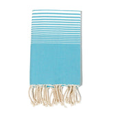 Fouta en coton miami 100x200cm turquoise - Deco-arts.fr