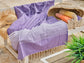 Fouta en coton miami 100x200cm violet - Deco-arts.fr