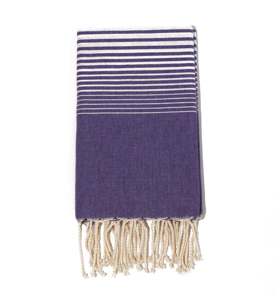 Fouta en coton miami 100x200cm violet - Deco-arts.fr