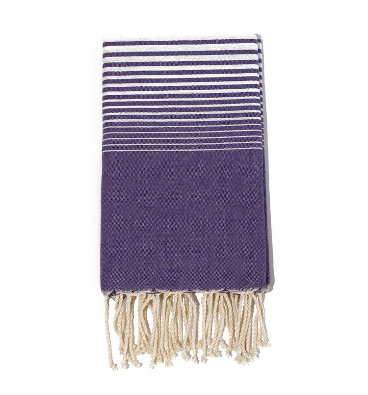 Fouta en coton miami 100x200cm violet - Deco-arts.fr