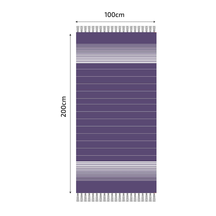 Fouta en coton miami 100x200cm violet - Deco-arts.fr