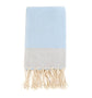 Fouta en coton petit losange 100x200cm bleu ciel - Deco-arts.fr