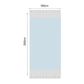 Fouta en coton petit losange 100x200cm bleu ciel - Deco-arts.fr