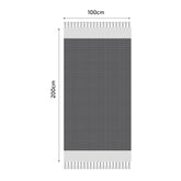 Fouta en coton petit losange 100x200cm bleu marine - Deco-arts.fr