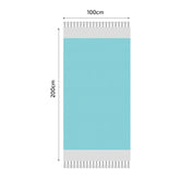 Fouta en coton petit losange 100x200cm turquoise - Deco-arts.fr