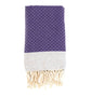 Fouta en coton petit losange 100x200cm violet - Deco-arts.fr