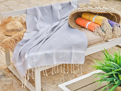 Fouta spa de algodón nido de abeja 100x200 cm gris plata