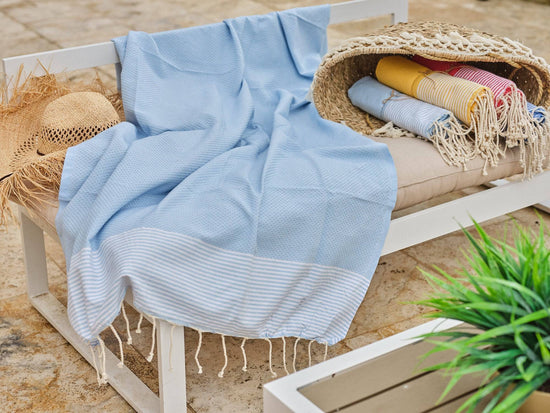 Fouta en coton tissage nid d&
