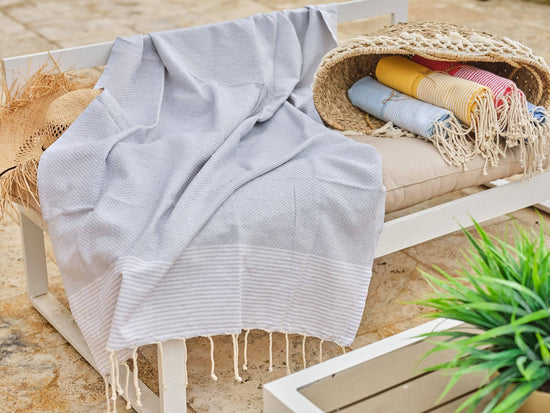 Fouta en coton tissage nid d&
