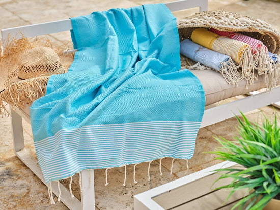 Fouta en coton tissage nid d&